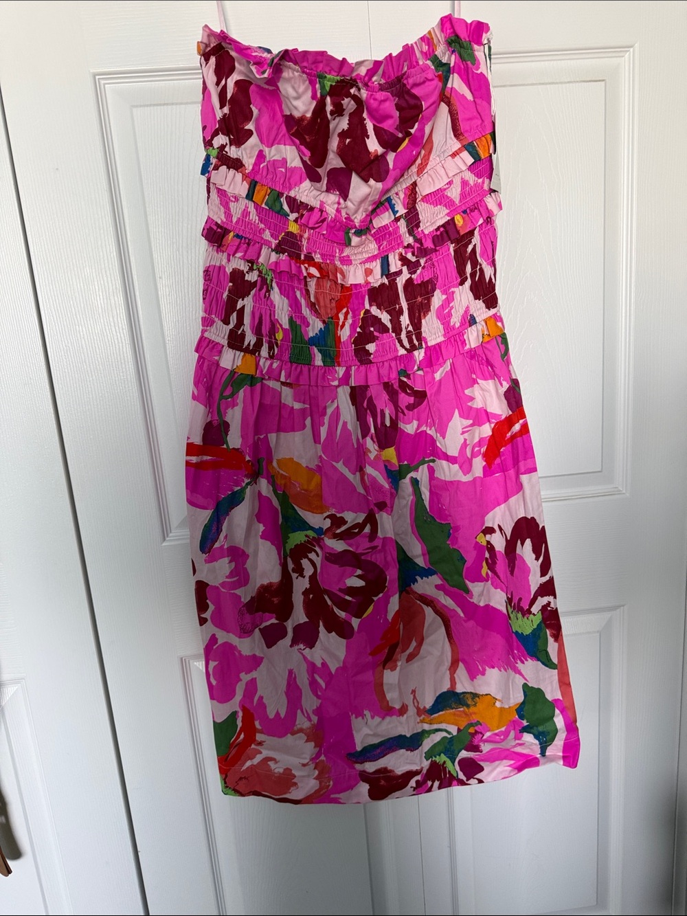 Vibrant Pink Floral Midi Skirt